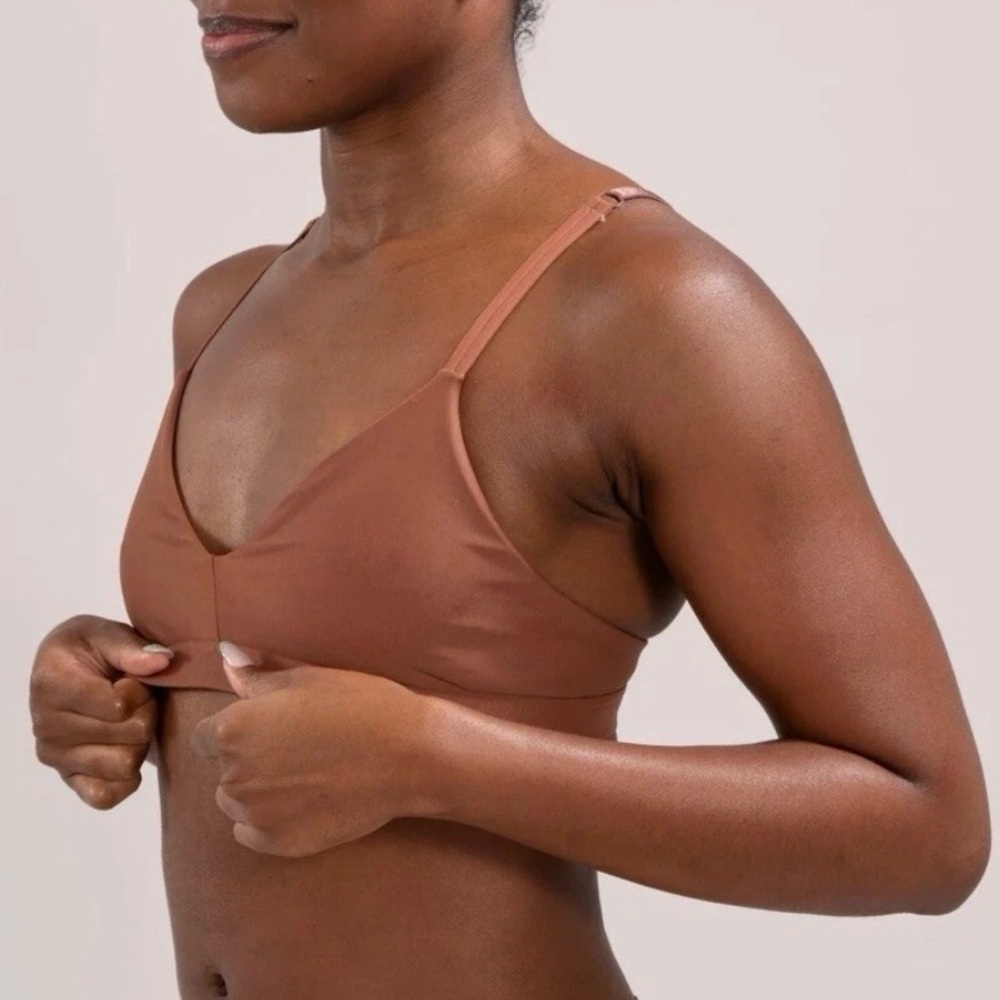 Nude Barre Seamless Wireless Bralette Cocoa Brown‎ Medium NWT